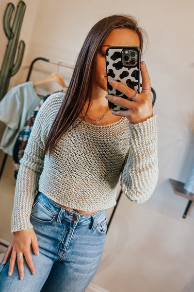 Cropped Sweater | Sage